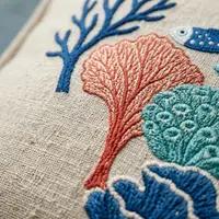 Conchiglie Mediterranee — embroidered decorative cushion cover