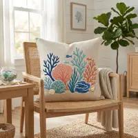Conchiglie Mediterranee — embroidered decorative cushion cover