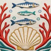 Mare Nostrum Emblem — embroidered decorative cushion cover