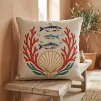 Mare Nostrum Emblem — embroidered decorative cushion cover