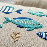 Piccoli Pesci — embroidered decorative cushion cover