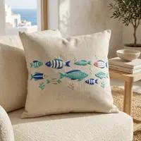 Piccoli Pesci — embroidered decorative cushion cover