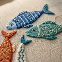 Sardine Circle — embroidered decorative cushion cover