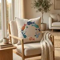 Sardine Circle — embroidered decorative cushion cover