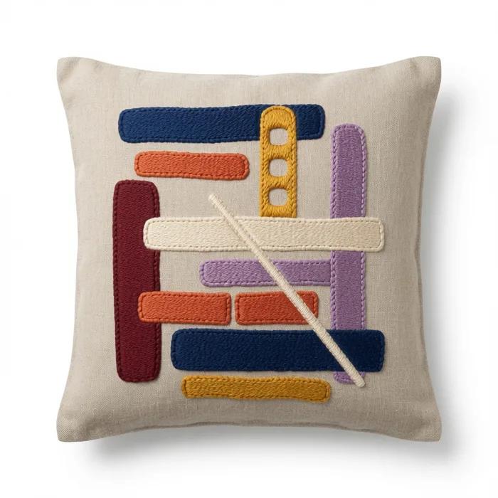 Variable Stripes — embroidered decorative cushion cover