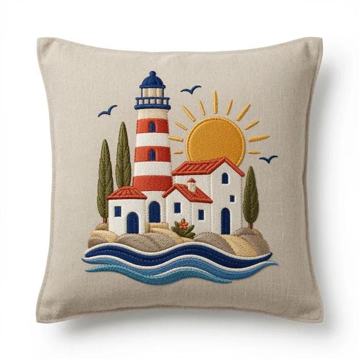 Meridiana Coastline — embroidered decorative cushion cover