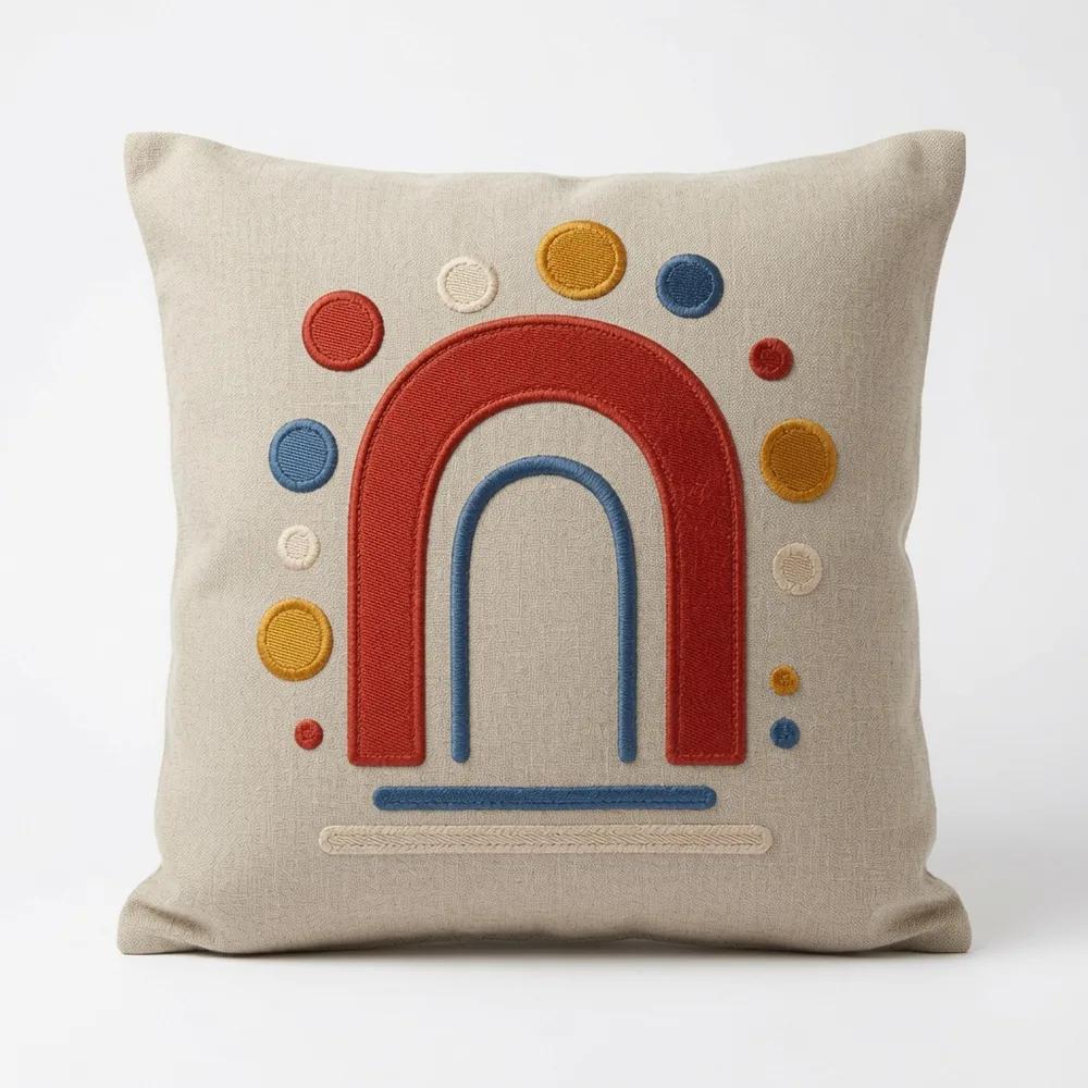 Dotted Arch — embroidered decorative cushion cover