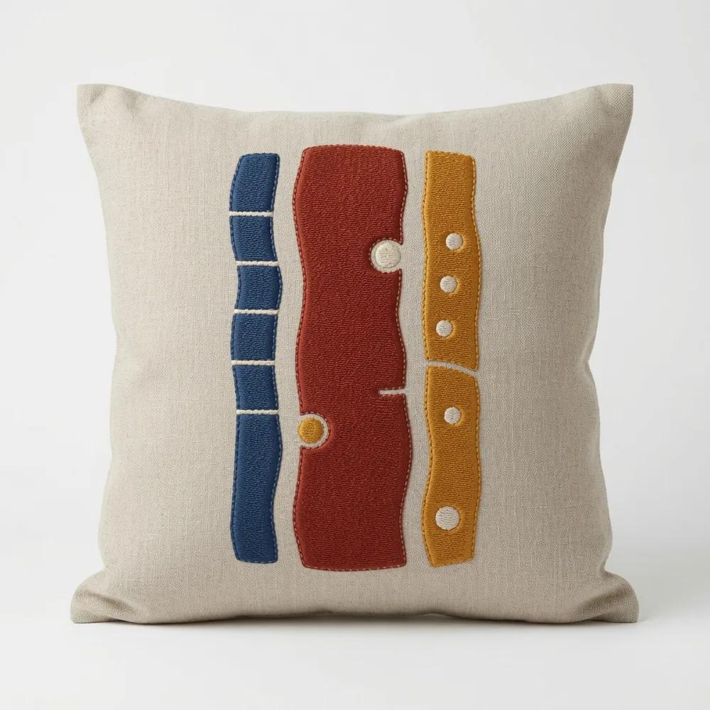 Uneven Trio — embroidered decorative cushion cover
